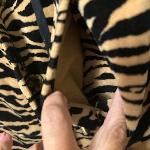 Jones New York Signature Velour Zebra Print Jacket SZ L - Picture 5 of 7